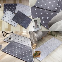 [더자리] 사계절 극세사 발매트 주방매트, 1장, 프렌치그레이