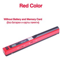 IScan01 휴대용 스캐너 A4 문서 책 펜 미니 핸드스캐너 지원 JPEG 또는 PDF 형식 USB, 01 Red Color