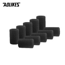 크로스핏그립 핸드 헬스 장갑 스트랩 AOLIKES 10 Pcs 전문 체육관 휘트니스 Fingerstall 슬리브 파워 무게, Black
