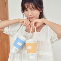 코코드림 에코 드링크백 재사용컵홀더 텀블러백 컵가방 캔버스백 휴대용, 브라운
