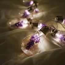 라벤더 블링 플라워 전구, 라벤더 가랜드 무드등