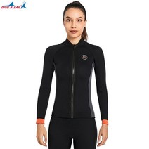 남녀공용 네오프렌 잠수복 상의 긴팔 스플릿 따뜻한 재킷 스노클링 겨울 수영 다이빙 슈트 사우나, 12.women black top - XXL