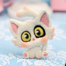 액세서리 맑은 양모 인형 고양이 눈 펠트 키링 만들기 인조 퀼트 동물, D