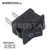 스냅인 미니 보트 로커 스위치 3A250VAC 2 핀 ON/OFF I/O SPST 레드 블랙 화이트 10x15mm 1 개 5, 02 Black-10x15mm_02 5 Pcs