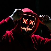 LED 클럽조명 할로윈마스크 성인의상 발광가면 무도회 파티, E