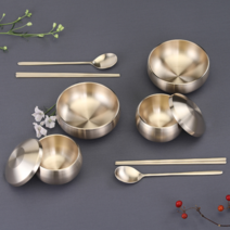 (한정특가) (화담)명인명품 방짜유기 실속형 신옥식기 부부세트(명인 수저포함), 실속형 신옥식기 부부세트+보자기포장