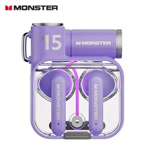 Monster XKT15 무선 블루투스 5.3 헤드폰 게이밍 이어버드 독특한 디자인 게이머 헤드셋 TWS 소음 감소 이어폰 신제품, 1.Athens Purple