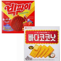 크라운 빅파이 딸기 +빠다코코넛 (옛날 과자/고소한 코코넛 향/크래커/바삭한/얇게 구워서 더 바삭한)감자칩/구운감자칩/스낵/소풍/사무실간식