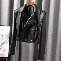 여성 양가죽 자켓 코트 무스탕 유럽 가죽 지퍼 대형 옷깃 숏 빅사이즈 기관차 Whtie Jaqueta Feminina