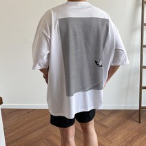스트라이프 서퍼 박스 가오리핏 반팔티셔츠 2COLOR