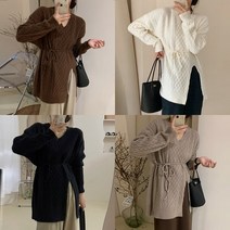 케일 꽈배기 트임 니트
