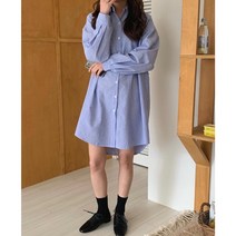 심플 스트라이프 셔츠원피스