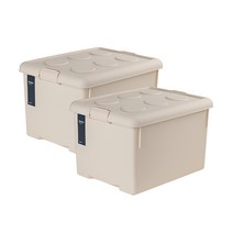 프랑코 리빙박스 62L 2개set 대형리빙박스, 베이지, 2개