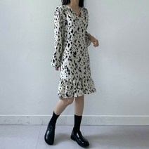 나야홍 / 빅사이즈 203 레오파드V넥랩원피스 DYPG570