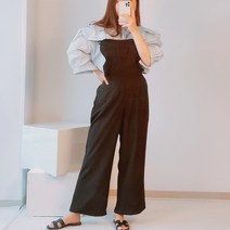 [허리밴딩O/프릴점프수트] 쉬폰 어깨프릴 스퀘어넥 뷔스티에 밴딩 쿨 점프수트