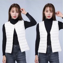 J:(ha;ku) 여자 방한 경량 패딩 조끼 브이 라운드넥 듀얼 코디 패딩조끼 브이넥조끼 여성패딩조끼 경량패딩 경량패딩조끼 여자패딩Jo:D+1eA150538As570B0E