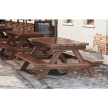 방부목 일체형 나무 테이블 의자 데크 테라스 벤치, 결합형ㅣ길이120너비60높이60두께3cm