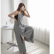 충분한 사이즈의 점프슈트 줄무늬 스트랩 바지 일본 스타일 여성 캐주얼 바지