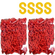 라라공방 플라스틱 주차체인 안전띠 두께6/8밀리미터 X 길이10M 2p, 레드