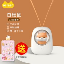 스페이스 홀터 미니 선풍기 usb 휴대용 충전형 목걸이 가슴 선풍기, 05.다람쥐[화이트], 단일옵션