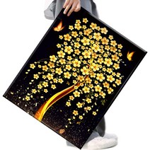 FASEN 액자 보석십자수 캔버스형 DIY 키트 40 x 50 cm, 1세트, FAN14.황금나비와 돈나무
