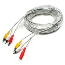 나sks1t1_Coms CCTV 케이블 15m - 2RCA + DC 5.5 전원 회색 보안TV CCVT카메라 CCTV악세사리 감시 CCTV부품 CCTV용품♥cleann, ♥cleann!!