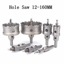 12-160mm tct 코어 홀 톱 드릴 비트 금속 스테인레스 스틸 목재 절단 두꺼운 플레이트 커터 드릴링 도구 카바이드 팁, 150mm