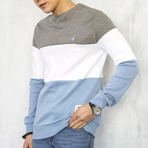 하트비트 남여공용 테벱스 맨투맨 베이직핏 배색 라운드 긴팔 티셔츠 커플룩 단체복
