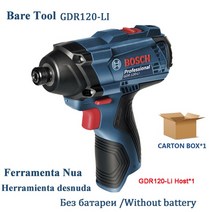 가정용드릴 무선 전동드릴세트 Bosch-오리지널 GDR 120-LI 12V 리튬 배터리 충전식 임팩트 렌치 드라이버, 01 without battery