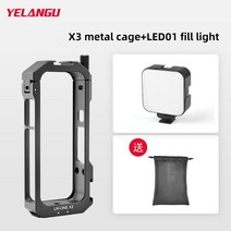 브이로그 카메라YELANGU Insta360 ONE-X3 금속 토끼 케이지 보호 케이스 확장 프레임 1/4 나사 콜드 슈 스, 03 Style 2
