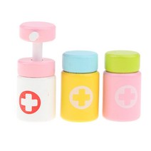 Wooden Portable Doctor Box Kits Nurse Tool Suitcase Boys & Girls Pretend Play Early Learning Toy Gif