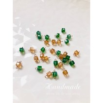 [그레이스샵] 수공예 한복 악세사리 만들기 부자재 유리 네모 15pcs(한세트15개)