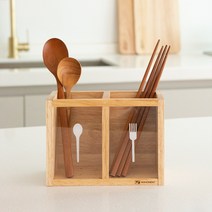헤이케일라 키친 우드 조리도구 수저통 다용도 꽂이, 2개