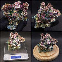 비스무트 무지개금속 비스무스 천연원석 비스무트결정 큐브, 초콜릿 X0470-351.7g