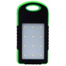 태양열충전기 태양광충전기 휴대용 야외 캠핑 방수 태양 전지 휴대폰 충전기 5000mah, 12LED-BlackGreen
