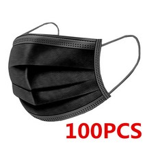 10-200pcs 일회용 외과 블랙 페이스 마스크 필터 Meltblown 3 레이어 플라이 인증 안전 비 wove 의료, 05 100pcs Black