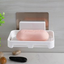 달자샵 1+1 물빠짐 공중 벽걸이 비누 받침대 심플 욕실 화장실 주방 홀더, 화이트-1Pcs+1Pcs