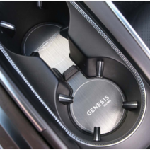 제네시스GV80 자동차 (무선충전 유) 컵홀더 플레이트 헤어라인 받침대 커버 실내 인테리어 몰딩 용품