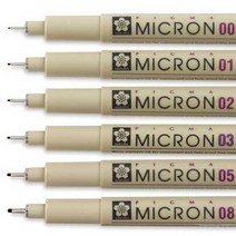 아트박스/펜하우스 SAKURA 사쿠라 피그마 마크론 펜 선택구매 PIGMA MICRON, 08(0.50mm)