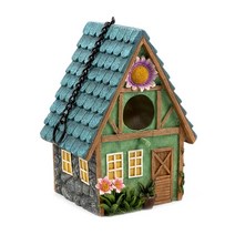 수지 손으로 그린 ​​다채로운 새집 정원 컨트리 코티지 새 집 야외 장식 둥지 상자