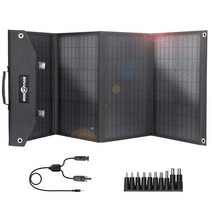 ROCKPALS 솔라 패널 100 W 접이식 단결정 고변환 효율 ETFE USBPD 출력 콤팩트 10 종류 변환 플러그 탑재 휴대용 전원 스마트폰 노트북 충전 가능 병렬 접속 가능 태양광 패널 캠프 아웃도어 방재 정전 대책