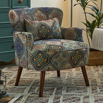 1인 안락의자 엔틱 패브릭 쇼파 미국 쇼파 윙체어, D 소파+허리베개