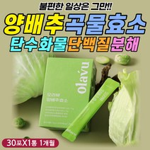 탄수화물 단백질 분해 유기농 양배추 즙 곡물 효소 포 아밀라아제 프로테아제 락토바실러스 콩 완두 대두 유산균 가스트로 국내산 국산 캐비지 케비지 비타민 U K C 간편 섭취 가루