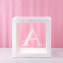 투명 상자 베이비 샤워 장식 풍선 웨딩 파티 용품 세례식 해피 첫 번째 생일, Alphabet Box A