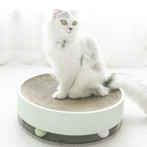 냥모나이트 캣모나이트 고양이 원형스크래쳐 스크래쳐 리필 휠모나이트, 크림