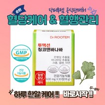 닥터루템 투액션 징코앤바나바 기억력 혈행개선 혈당관리 18g 30정 사은품증정, 1BOX(1개월)
