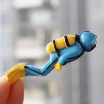 어항 수조 수족관 장식 다이버 잠수부 모형 블루