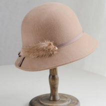 밍크 퍼 클로쉐 울 버킷햇 페도라 고급 클로슈햇