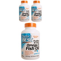 닥터스베스트 퓨리파이드 & 클리어 오메가 3 피쉬 오일 1000mg 마린 소프트젤, 120개입, 3개
