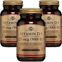 솔가 비타민 D3 5000IU 베지터블 캡슐, 120개입, 3개